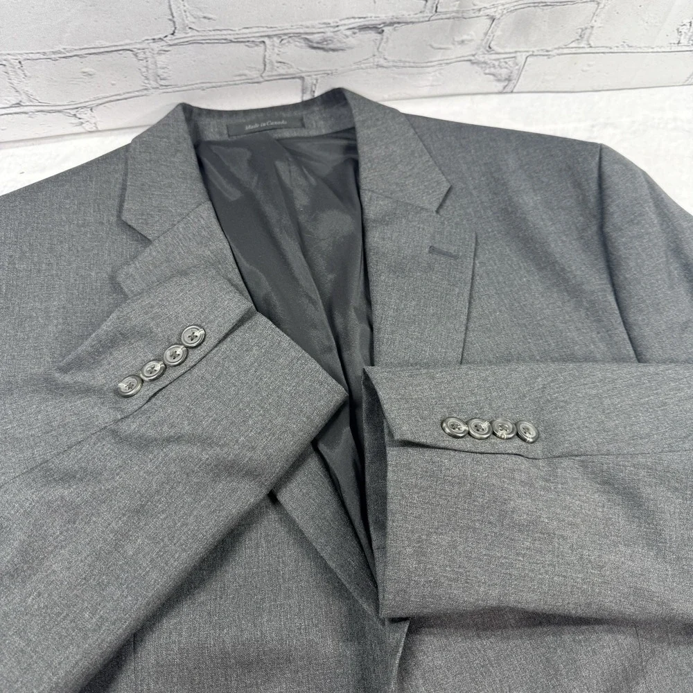 Vintage Lauren Ralph Lauren Blazer Sport Coat 42R Gray Wool Canada Lord & Taylor